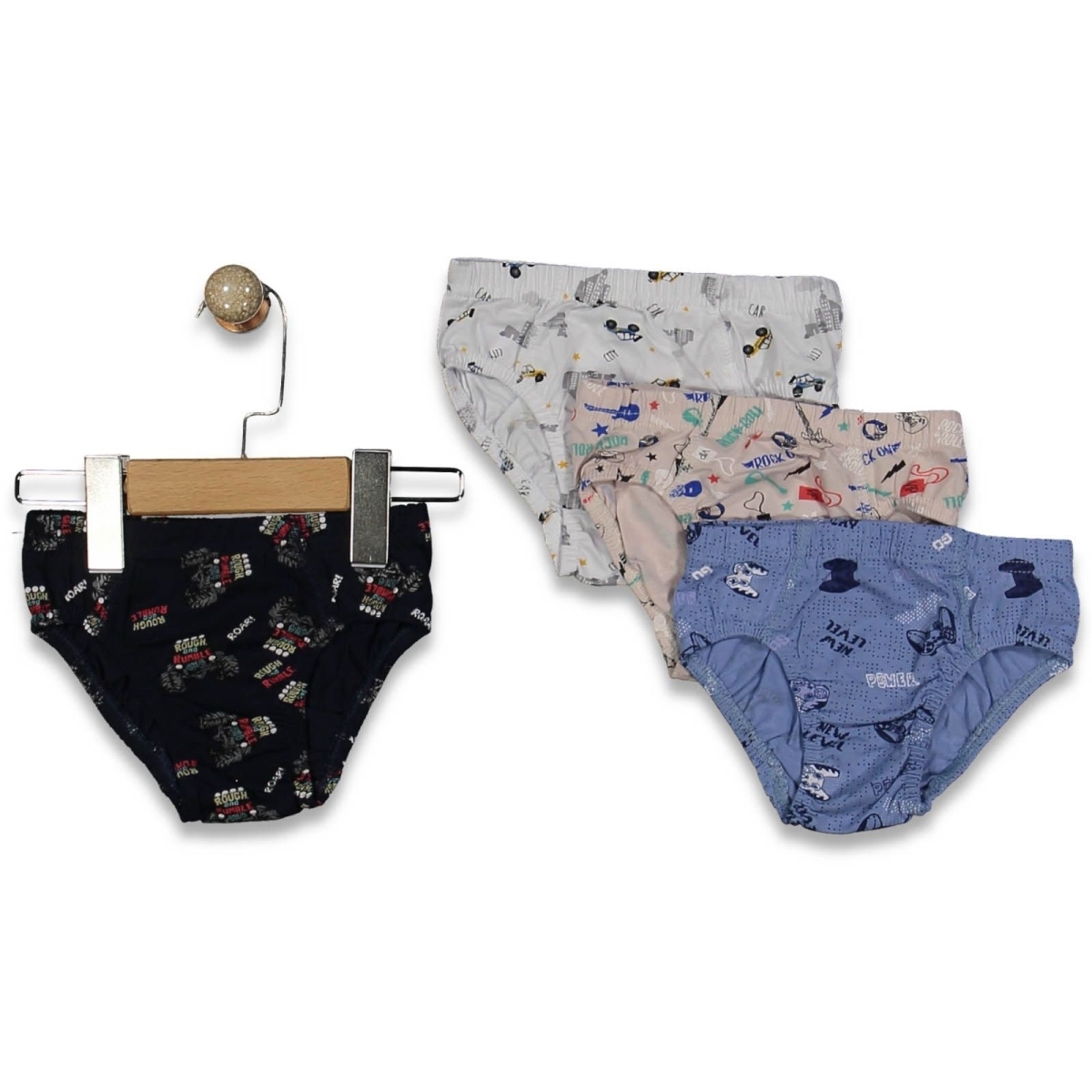 ADNKİDS 8900/3-ERKEK 2/3  YAŞ KARIŞIK DESENLİ SLİP KİLOT