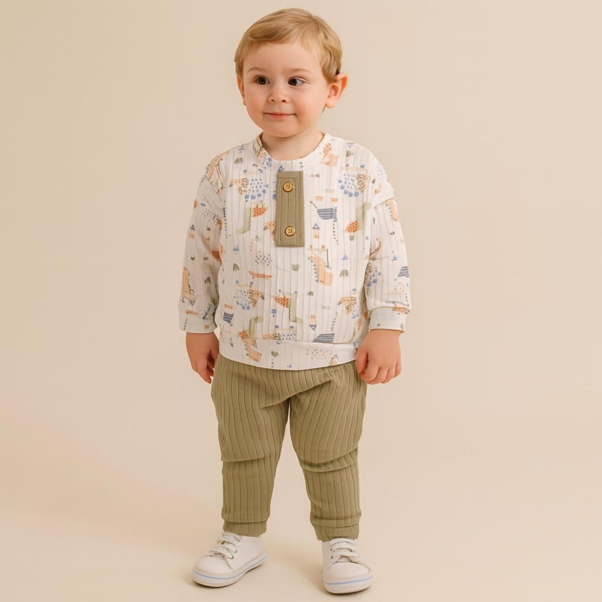 ANILÇO BEBE 058-ERKEK 6/12 AY DİNO 2 Lİ TAKIM