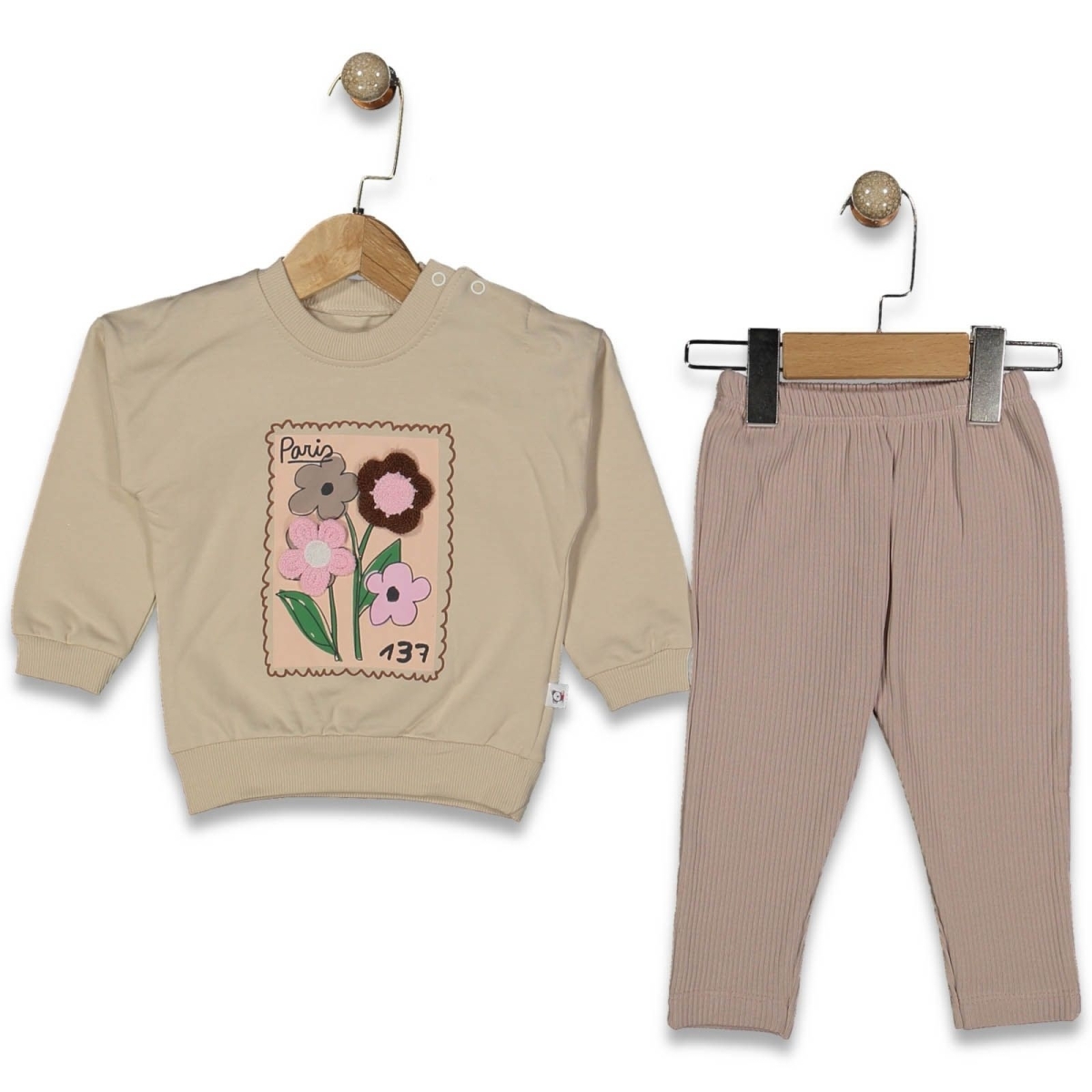 ANILÇO BEBE 2502-KIZ 6/24 AY MOBİL ÇİÇEKLİ 2 Lİ TAKIM