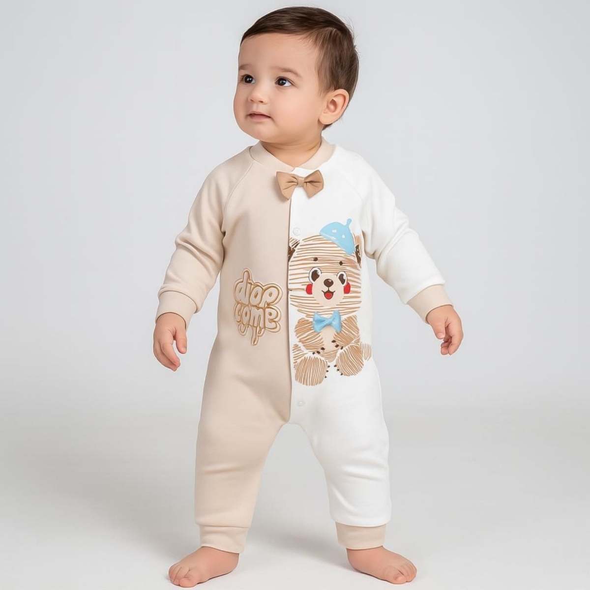 BABY Mİİ 0270-ERKEK 3/9 AY PAPYONLU AYI TULUM