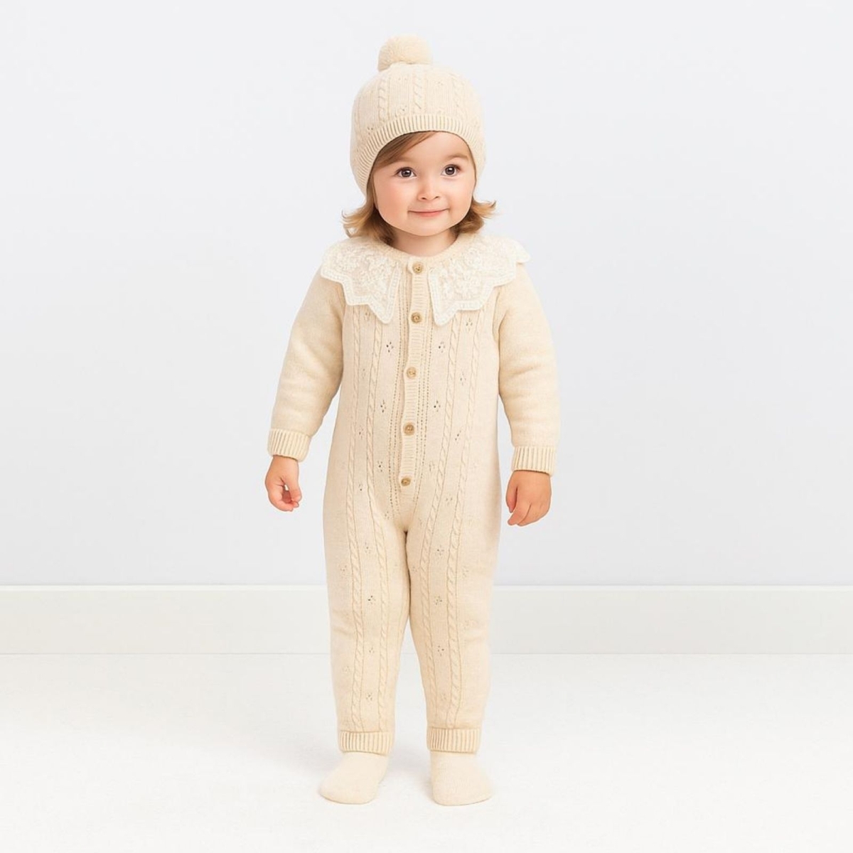 BABY MY 4135-KIZ 3/12 AY TRİKO TULUM ŞAPKA