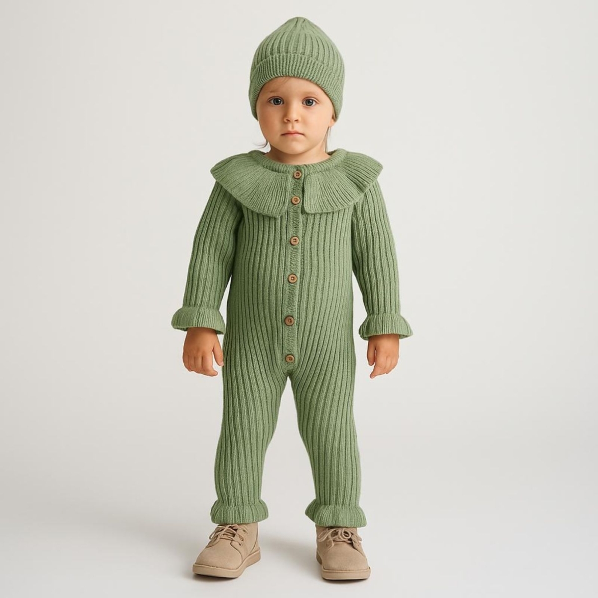 BABY MY 4140-KIZ 3/12 AY TRİKO TULUM ŞAPKA