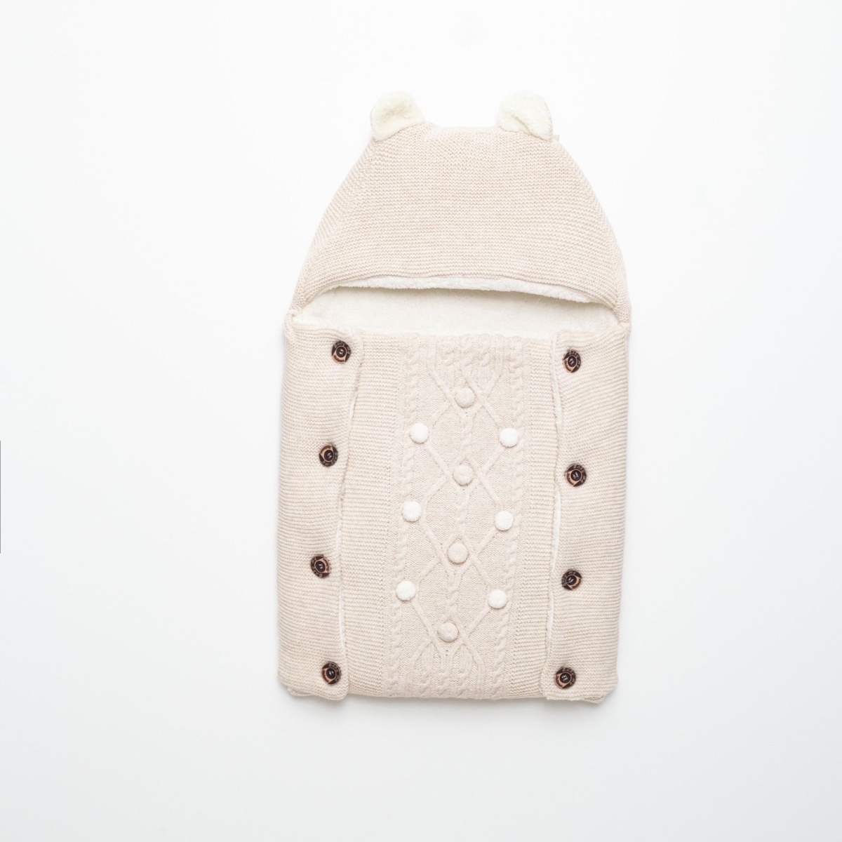 BABY MY 4147-KIZ 3/12 AY YANFAN DÜĞMELİ TRİKO TULUM ŞAPKA