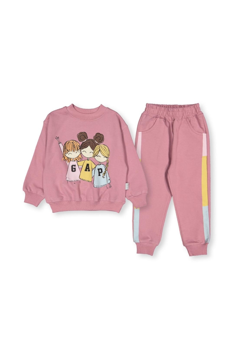 BABYFLAMİNDO 1275-KIZ 3/6 YAŞ MEVSİMLİK GAP 3 KIZ BASKILI TAKIM