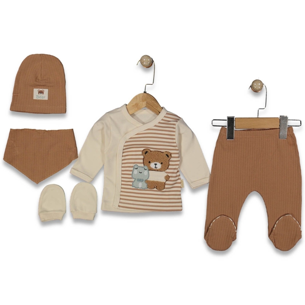 BABYİM 2211-ERKEK 3/3 AY BEAR 5Lİ ZIBIN TAKIM