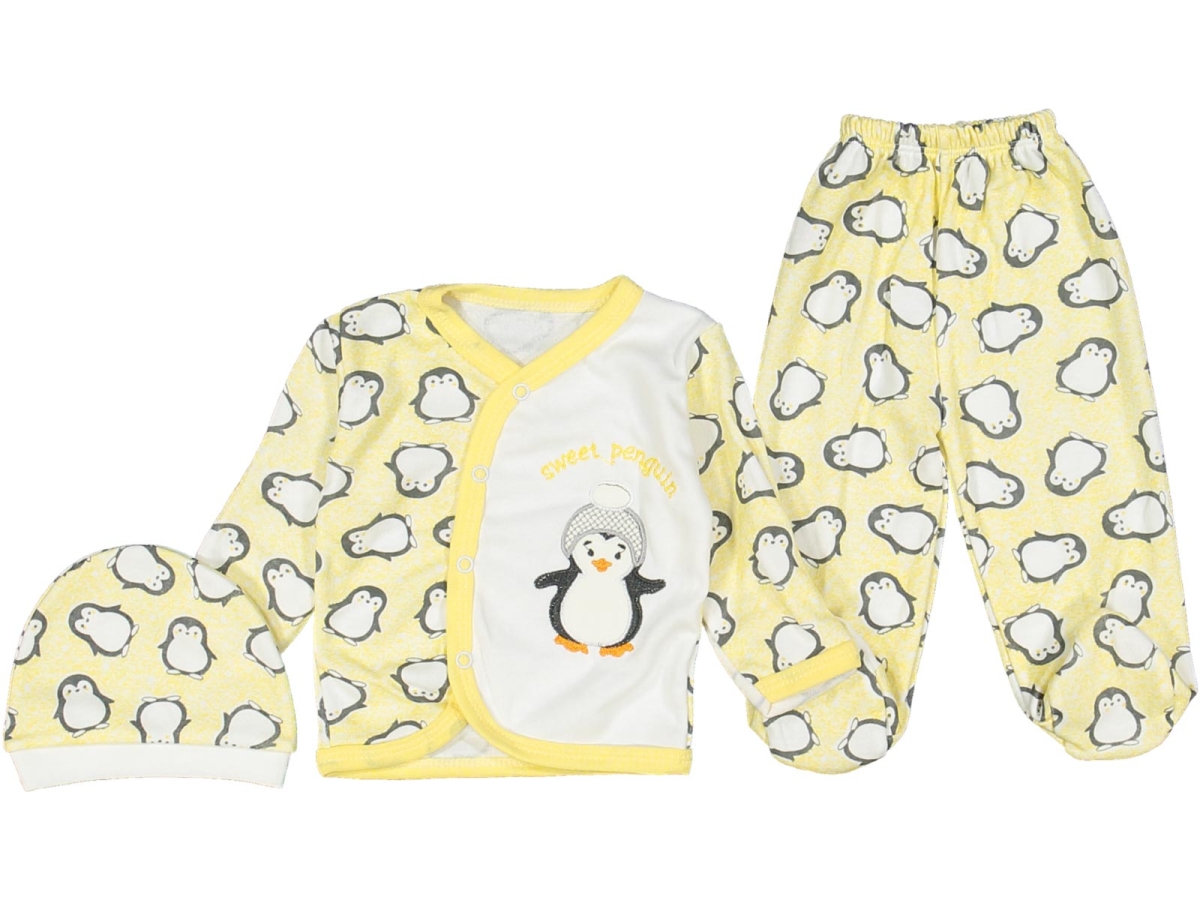 BEBE 0/6 AY PENGUENLİ 3 LÜ ZIBIN TAKIM