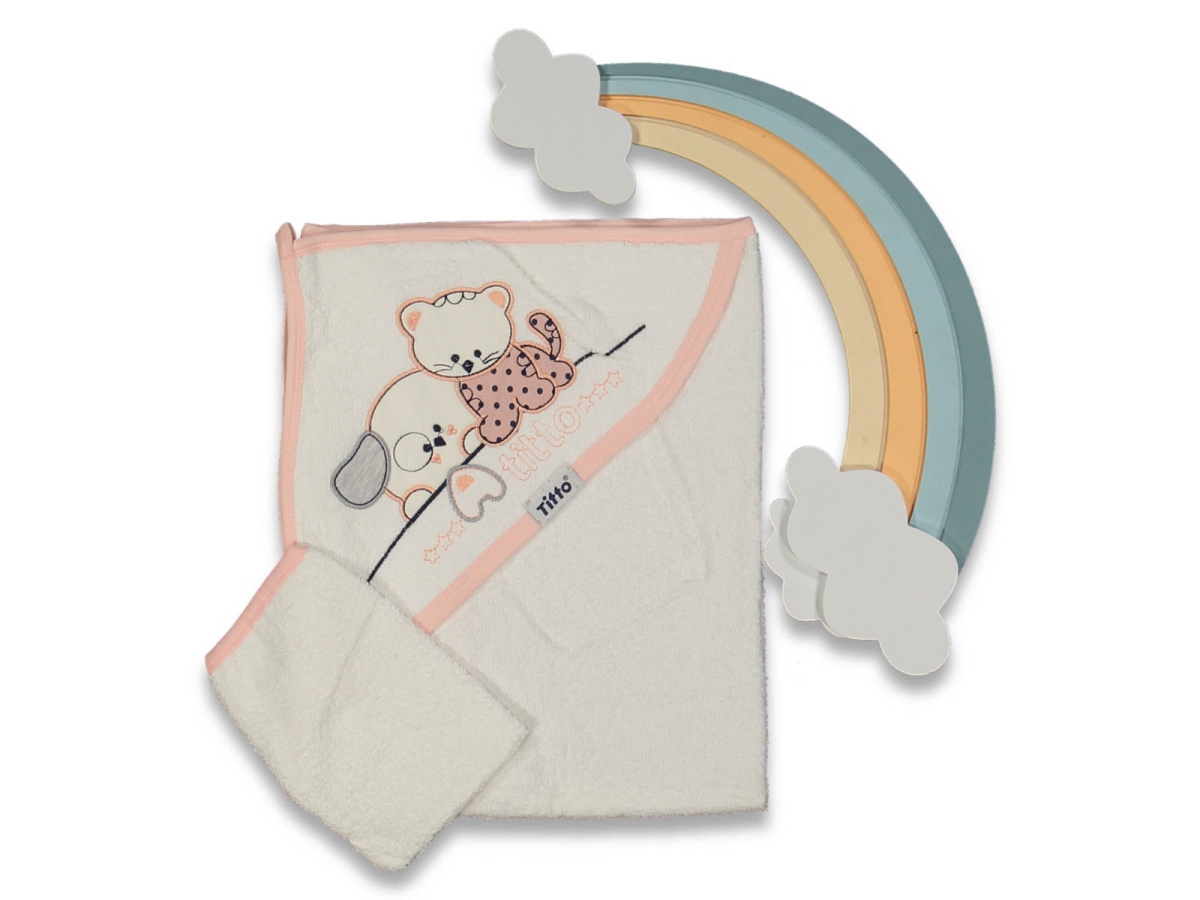 BEBE 1/24 AY TEK KAT PUANLI KEDİ NAKIŞLI HAVLU SİLGİ