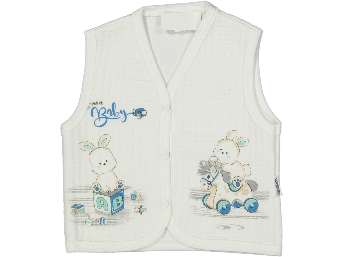 BEBE 1/3 YAŞ KAPİTONE TAVŞANLI YELEK