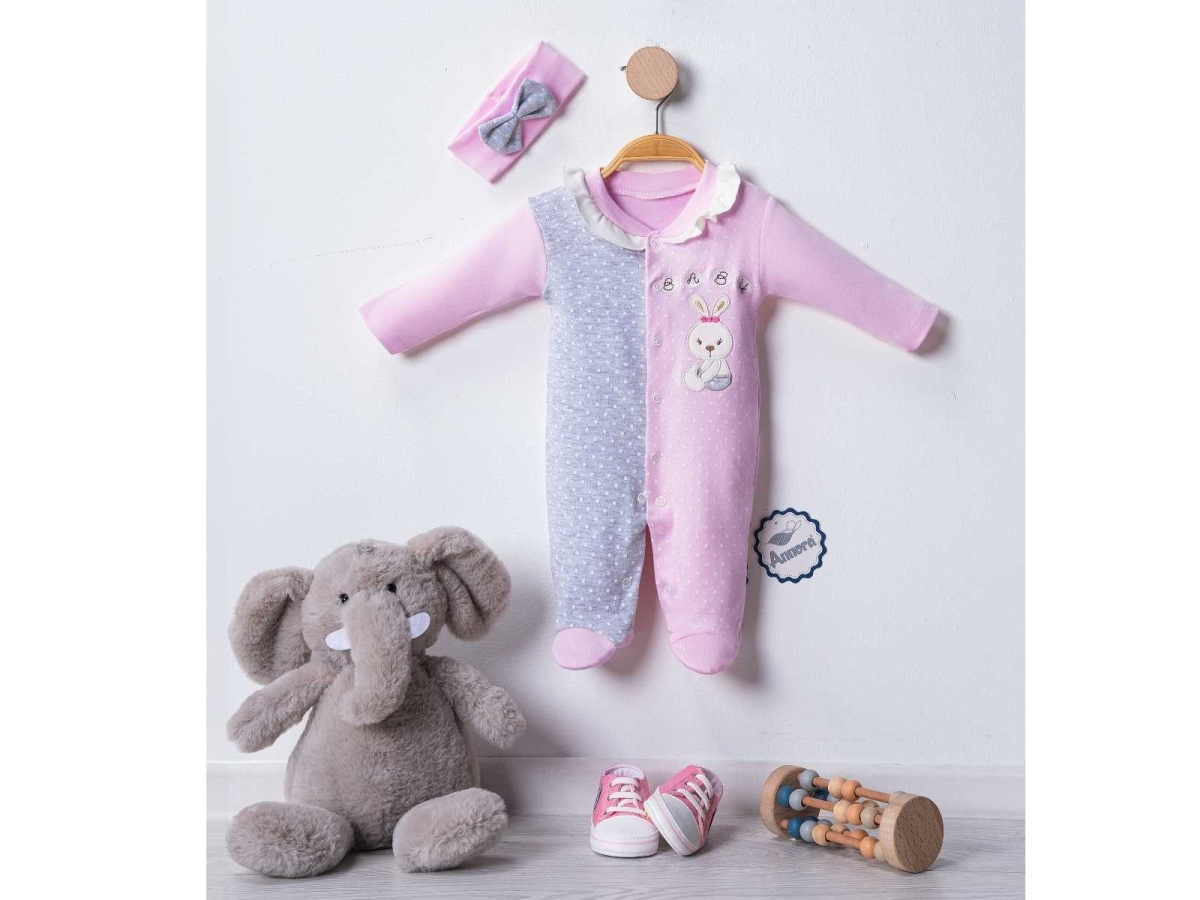 BEBE 3/6 AY BABY TAVŞAN NAKIŞLI  TULUM