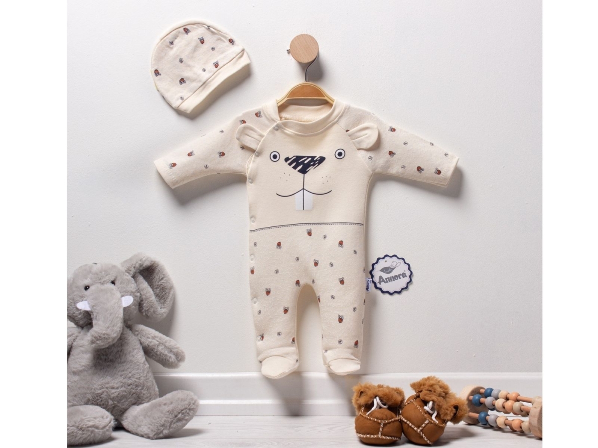 BEBE 3/6 AY TAVŞAN DİŞİ NAKIŞLI  TULUM