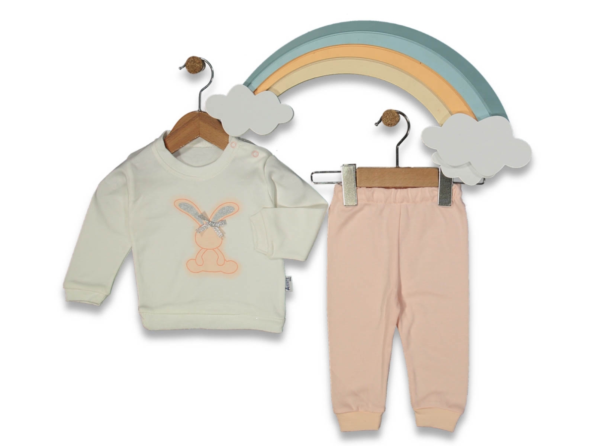 BEBE 6/12 AY TAVŞAN NAKIŞLI TAKIM