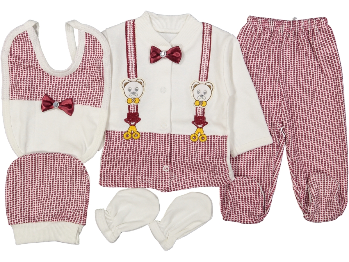 BEBE 5Lİ PAPYONLU AYI SET