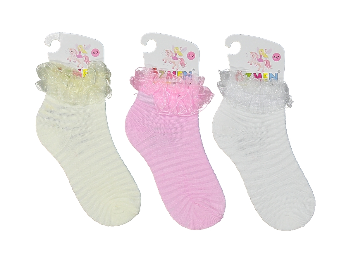 BEBE NO:3/4 DANTELLİ KURDELA AKSESUARLI ÇORAP