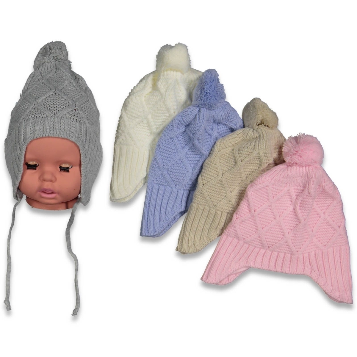 BEBE TRİKO YÜRÜTMELİ  İPLİ  BERE