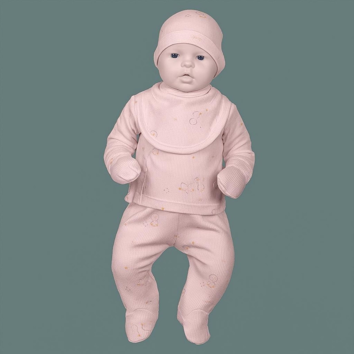 BEBİTOF 20133-UNISEX 1/3 AY CİVCİVLİ 5 Lİ ZIBIN TAKIMI