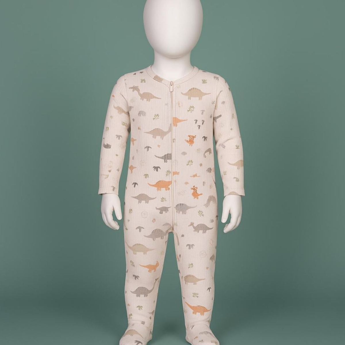 BEBİTOF 70383-UNISEX 1/9 AY DİNAZOR  DESENLİ TULUM