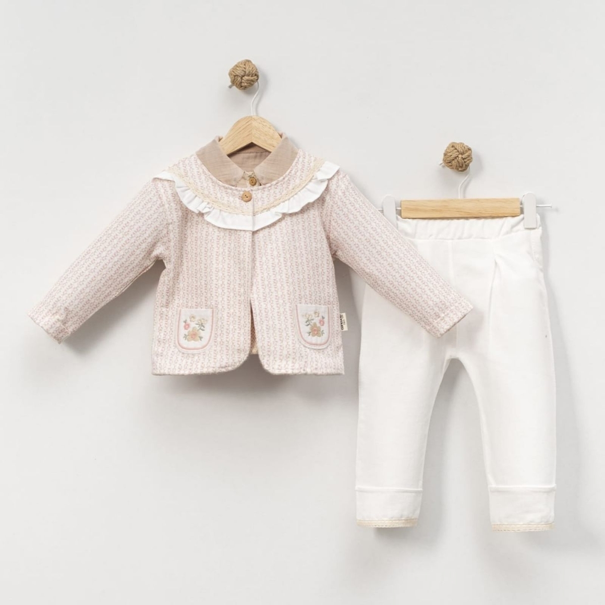 BEBLY KİDS 2526-KIZ 9/18 AY KAZAYAĞI CEKETLİ 3 LÜ TAKIM