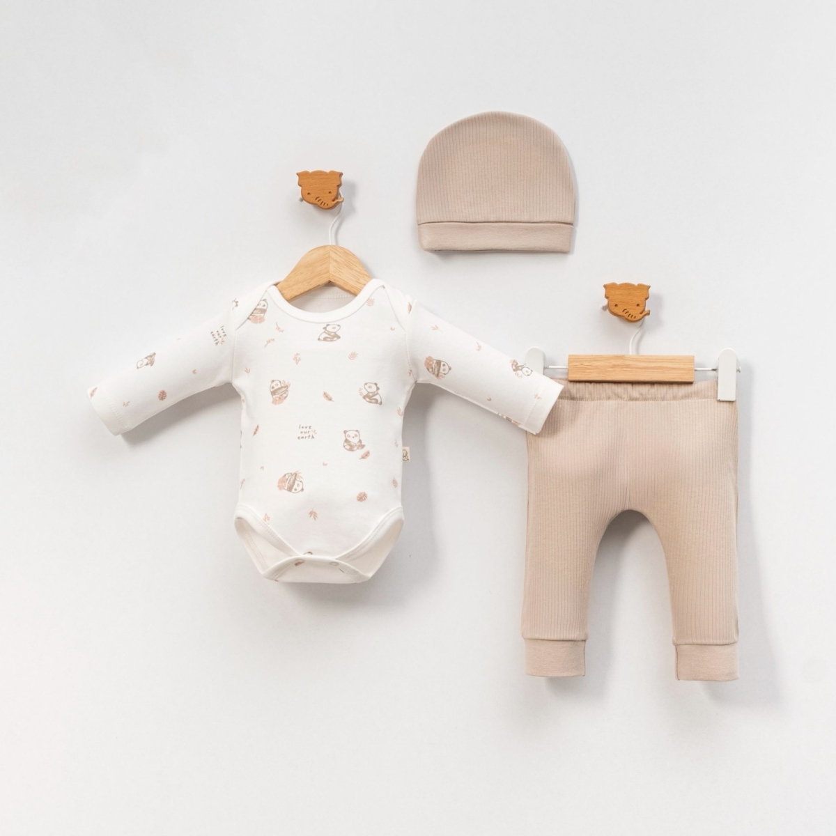 BELEMİR - 7151/ Panda baskılı 3&#039;lü Takım