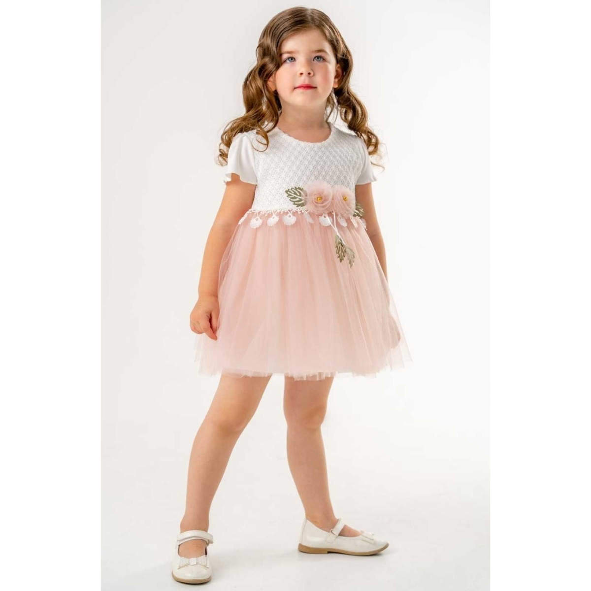 BULŞEN 439-KIZ 2/4 YAŞ BELİ PÜSKÜLLÜ ELBİSE