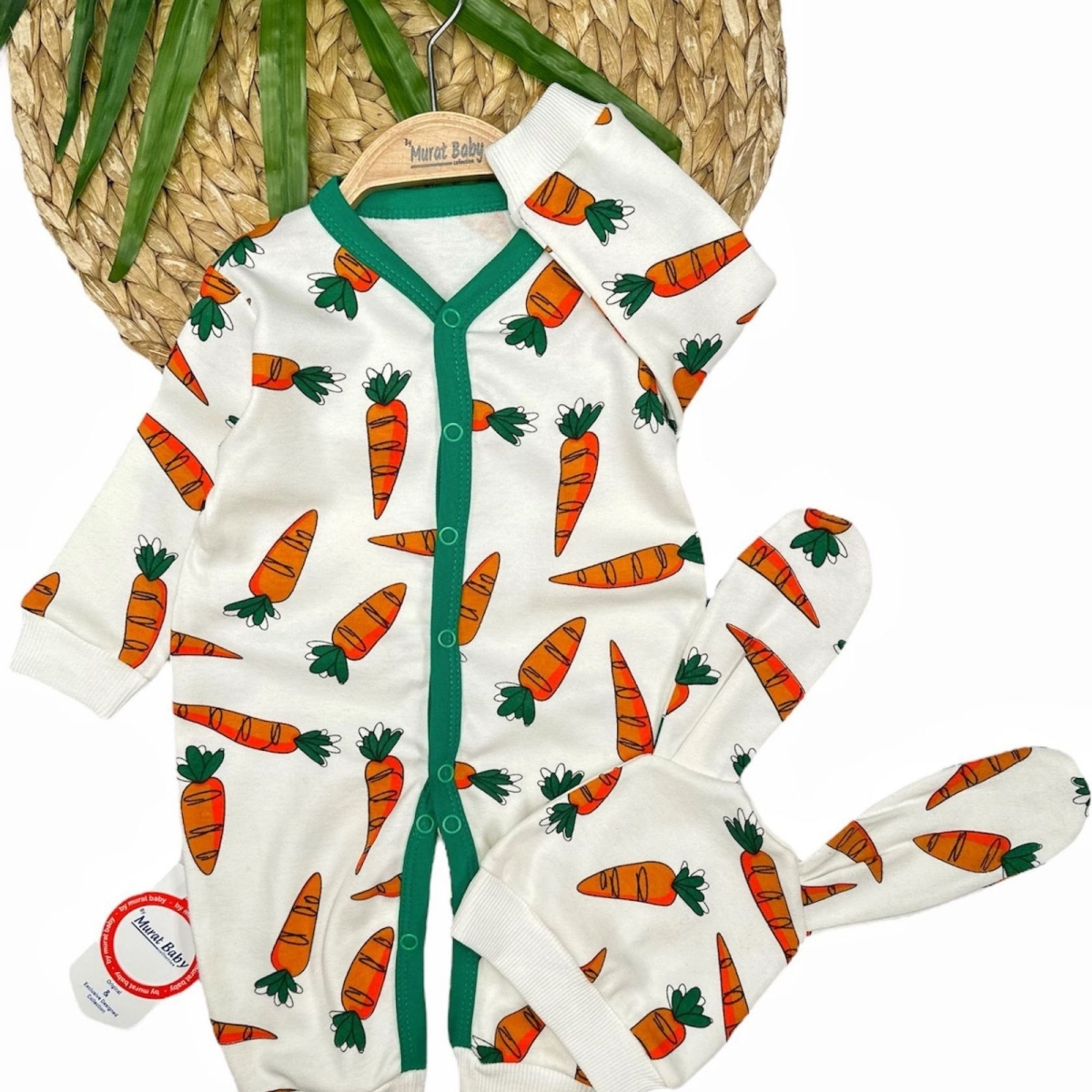 BY MURAT 4723-BEBE 3/12 AY HAVUÇ BASKILI ŞAPKALI T