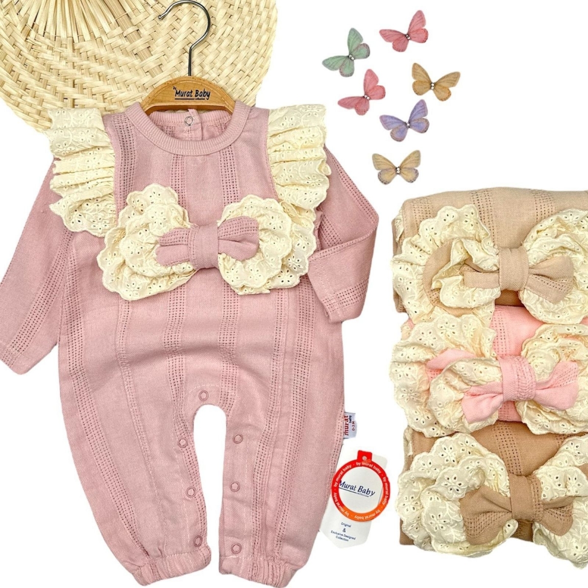 BYMURAT 9793-KIZ 3/12 AY KBÜYÜK FİYONKLU DANTELLİ UZUN KOLLU TULUM