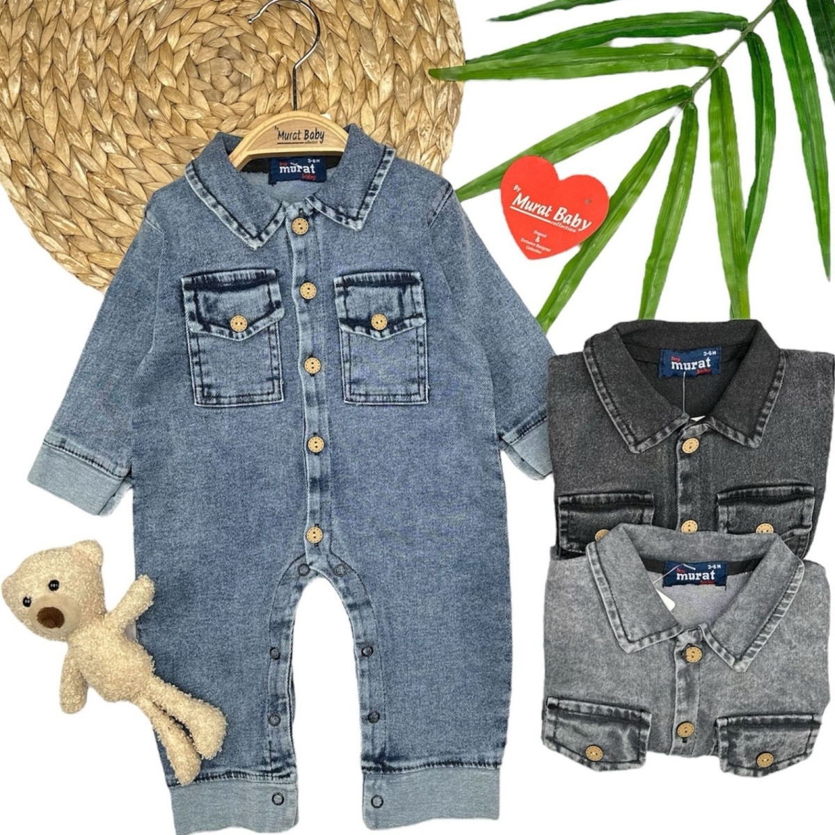 BYMURAT 9816-BEBE 6/12 YAŞ CEPLİ KOT TULUM