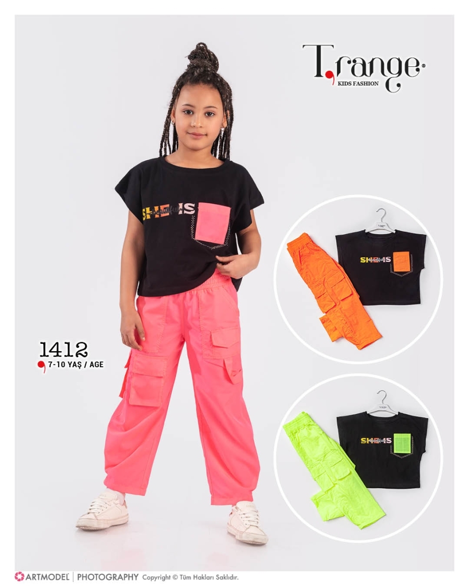 CEPLİ PARAŞÜT PANTOLON İKİLİ KIZ TAKIM