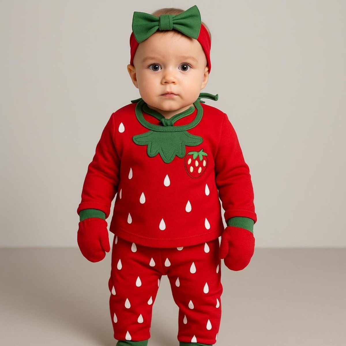 CHOCUKCHA 230-KIZ 3/3 AY ÇİLEK BASKILI 5 Lİ ZIBIN TAKIMI