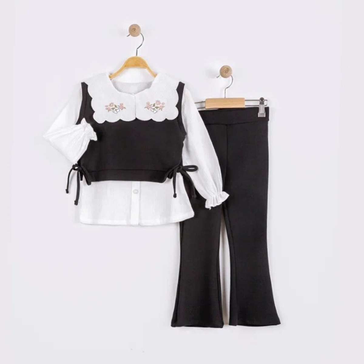 CİCİMİX 6462-KIZ 2/5 YAŞ HIRKALI ÜÇLÜ TAKIM