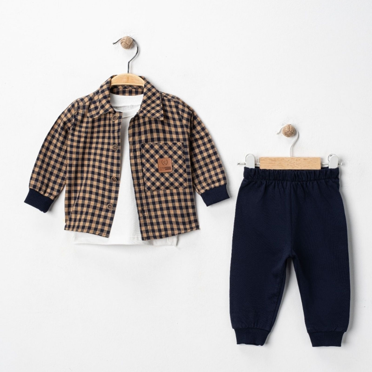 ÇITIR 7141-ERKEK 6/18 AY AKSESUARLI GÖMLEKLİ 3LÜ ERKEK TAKIM