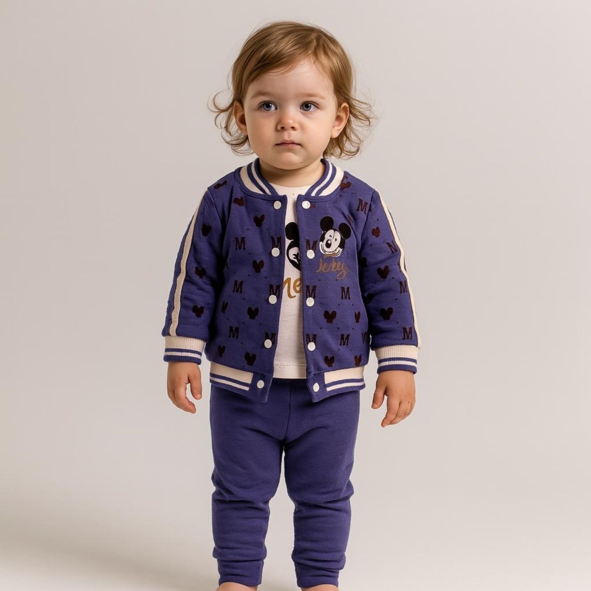 DONİNO USD 14154-ERKEK 3/12 AY BEBELLOVE KOLDAN ÇİZGİLİ  TAKIM