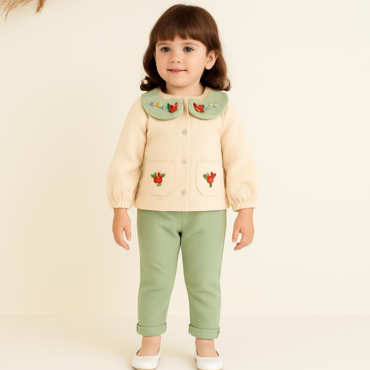 DONİNO USD 40810-KIZ 6/24 AY YAKA ÇİÇEKLİ TAKIM