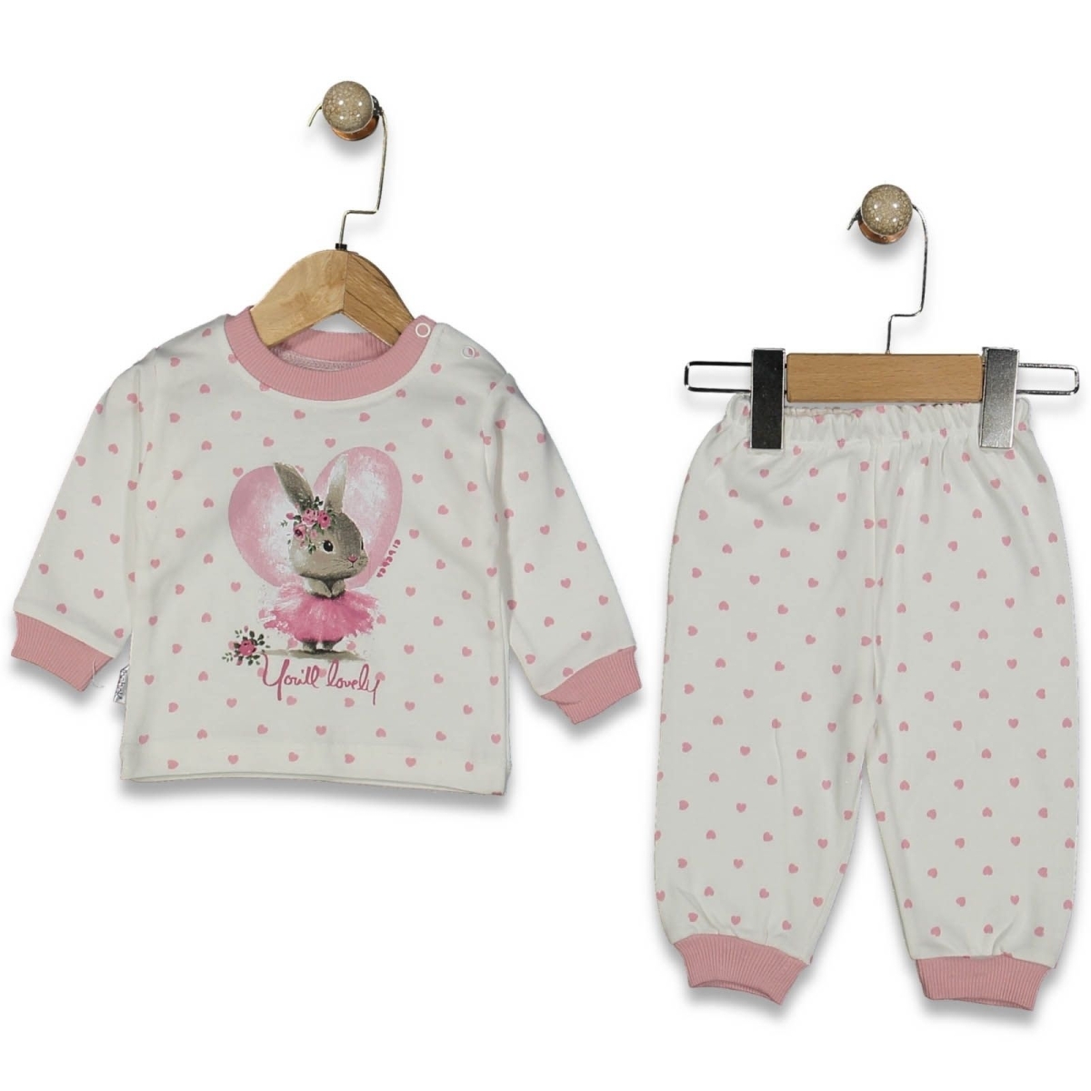 ELBEBEK 0096-KIZ 6/12 AY KALPLİ PİJAMA TAKIM