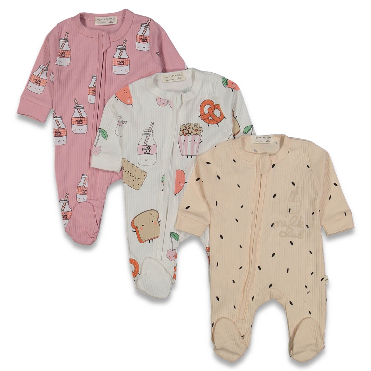 ERKEK 0/3 AY MİLK FİGÜRLÜ TULUM