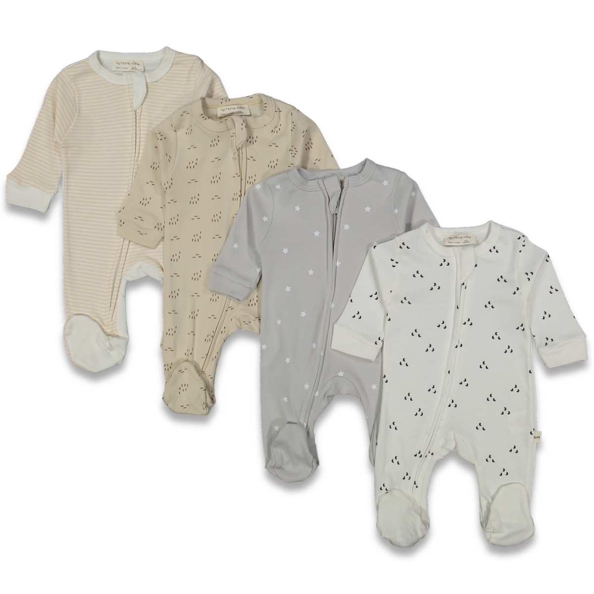 ERKEK 0/3 AYAY YILDIZ ÇİZGİLİ BASKILI TULUM