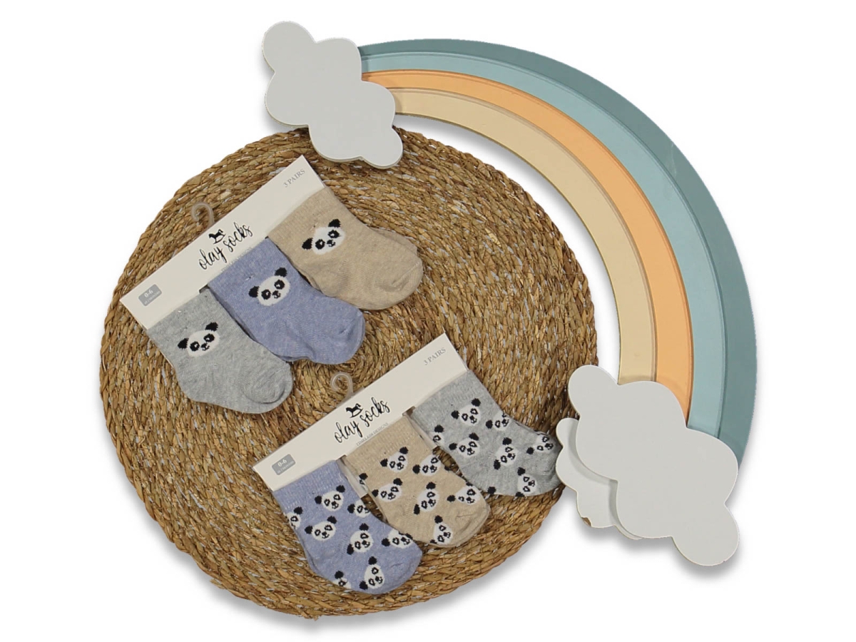 ERKEK  0/6 AY NEWBORN 3LÜ KARTON ÇORAP