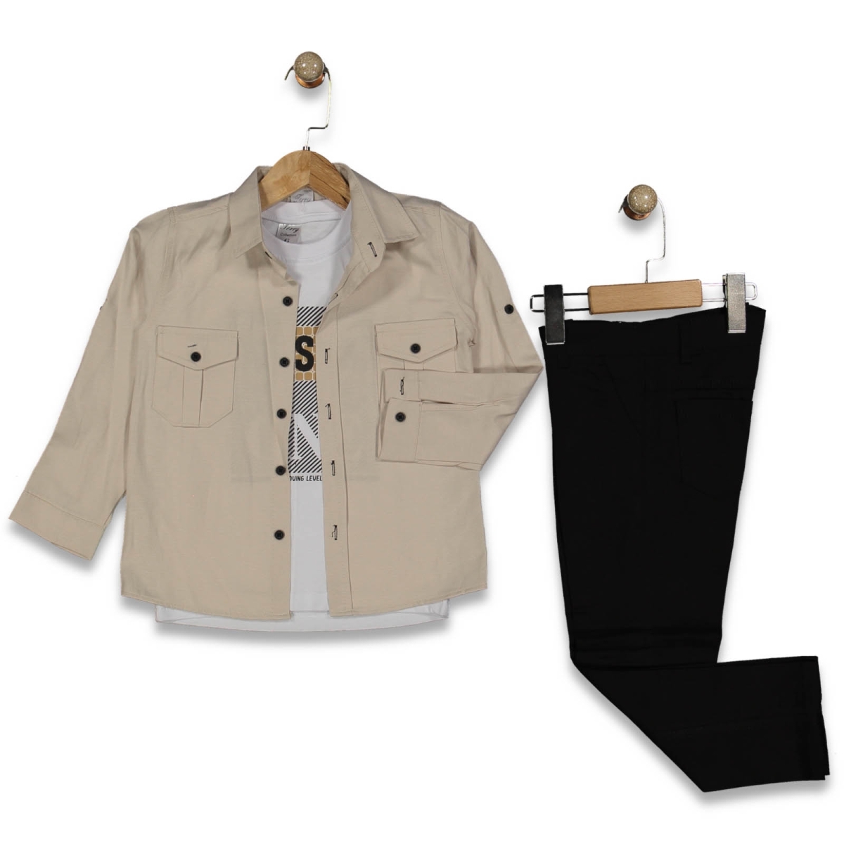 ERKEK 10/13 YAŞ GÖMLEKLİ ÜÇLÜ TAKIM