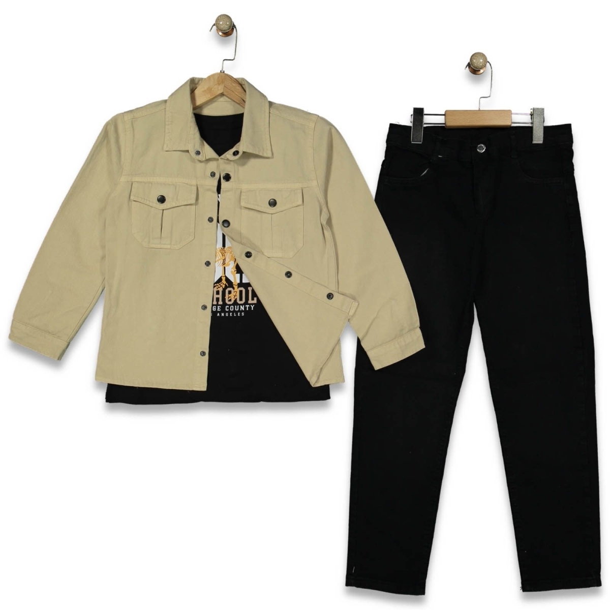 ERKEK 10/13 YAŞ SCHOOL GÖMLEKLİ 3&#039;LÜ TAKIM