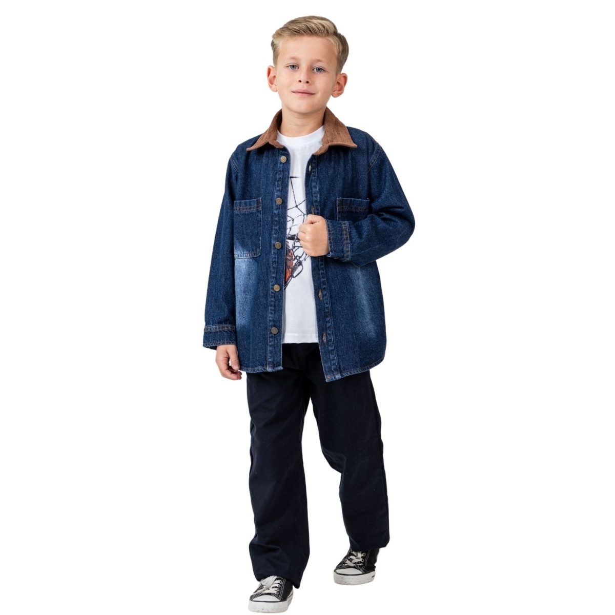 ERKEK 11/14 YAŞ BASKET PATASI BASKILI İKİLİ GÖMLEK