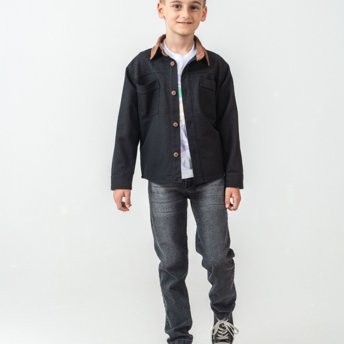 ERKEK 11/14 YAŞ YAKA RENKLİ İKİLİ GÖMLEK