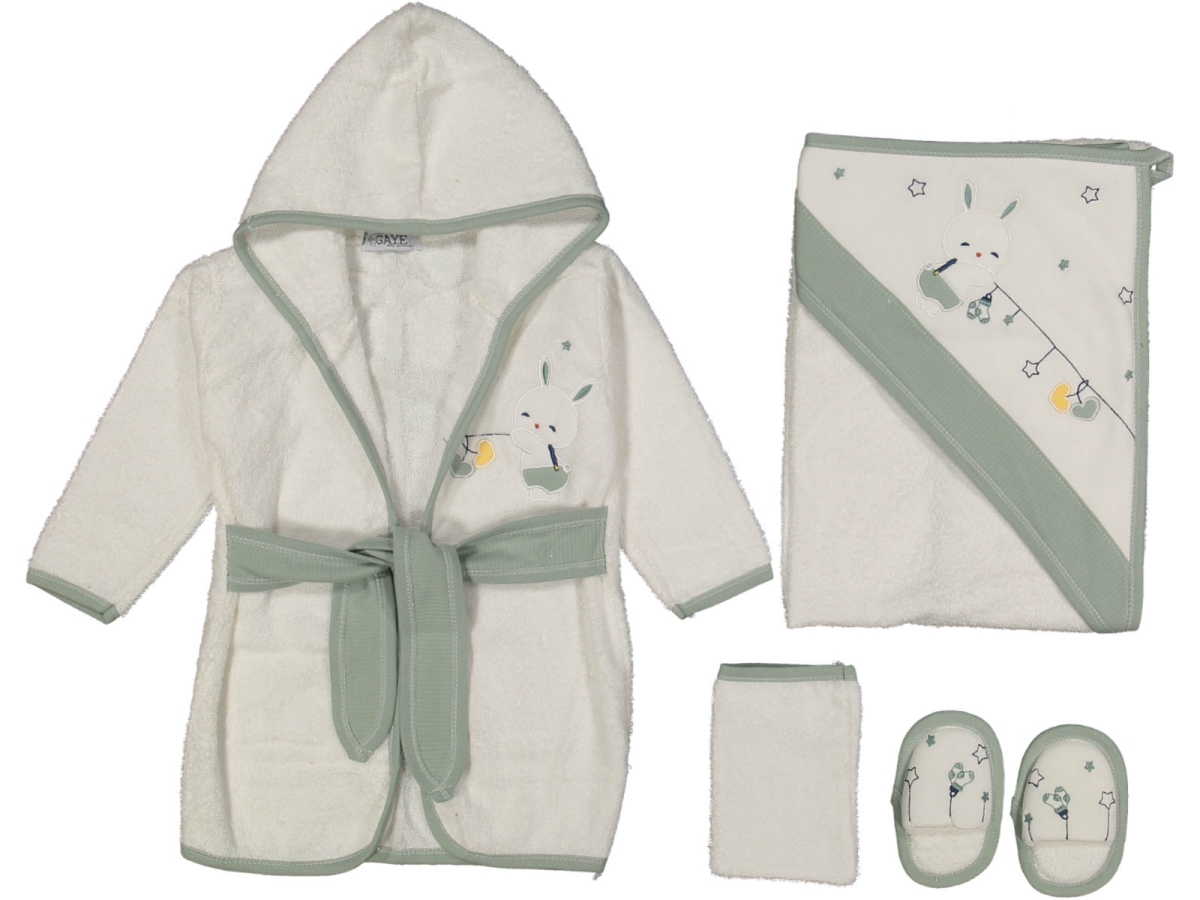 ERKEK 1/12 AY YILDIZLI TAVŞAN BORNOZ SET