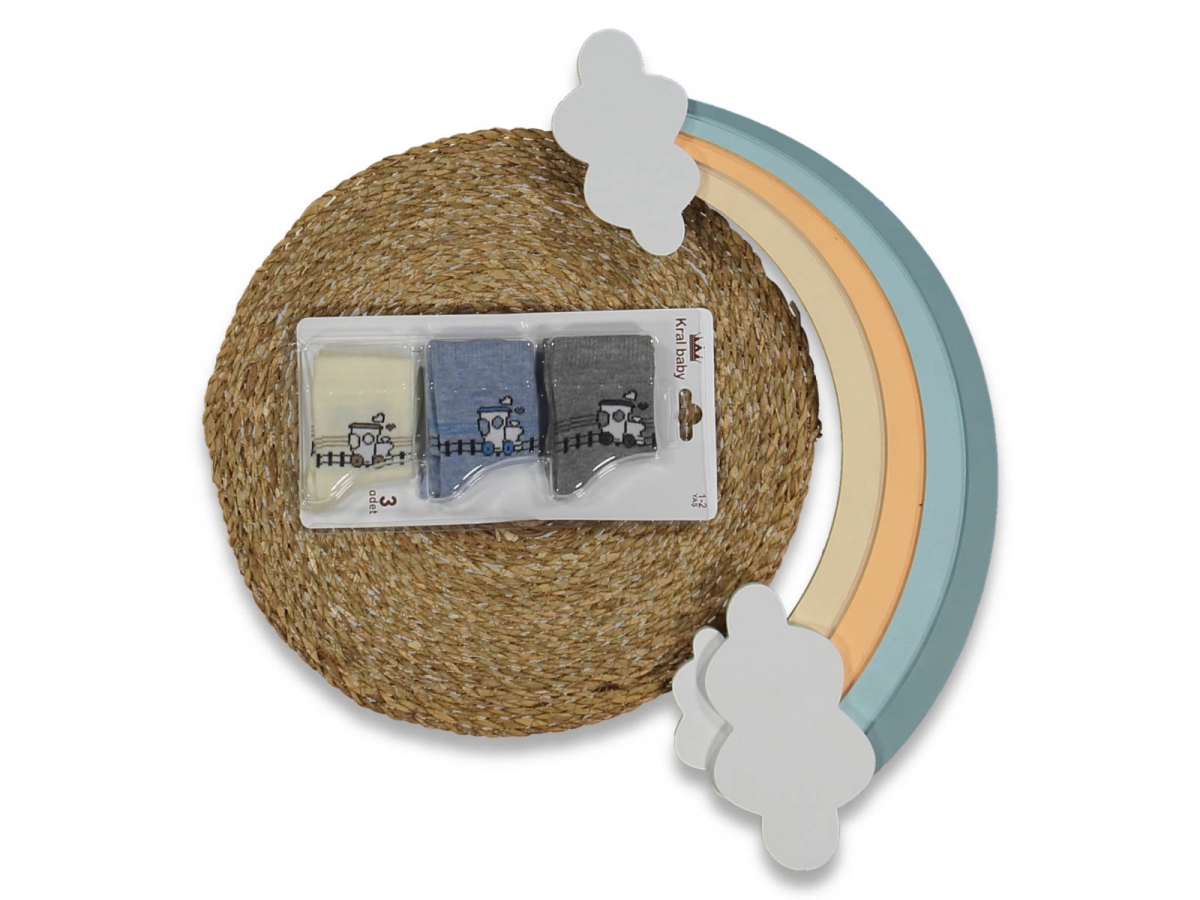 ERKEK 1/2 YAŞ KARIŞIK DESEN PCV ÇORAP