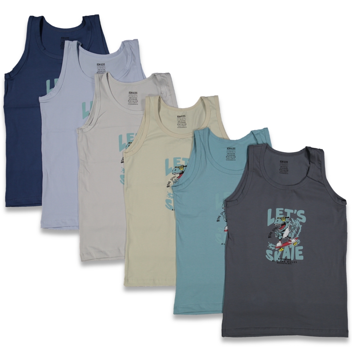 ERKEK 12/13 YAŞ KAYKAYLI DİNAZOR BASKILI ATLET