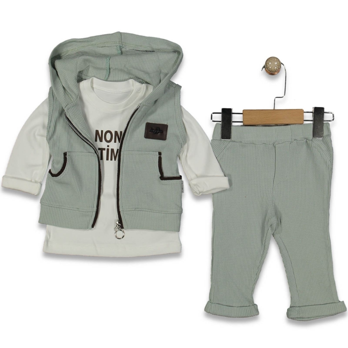 ERKEK 12/24 AY WAFFLE YELEKLİ BASKILI BADYLİ 3 LÜ