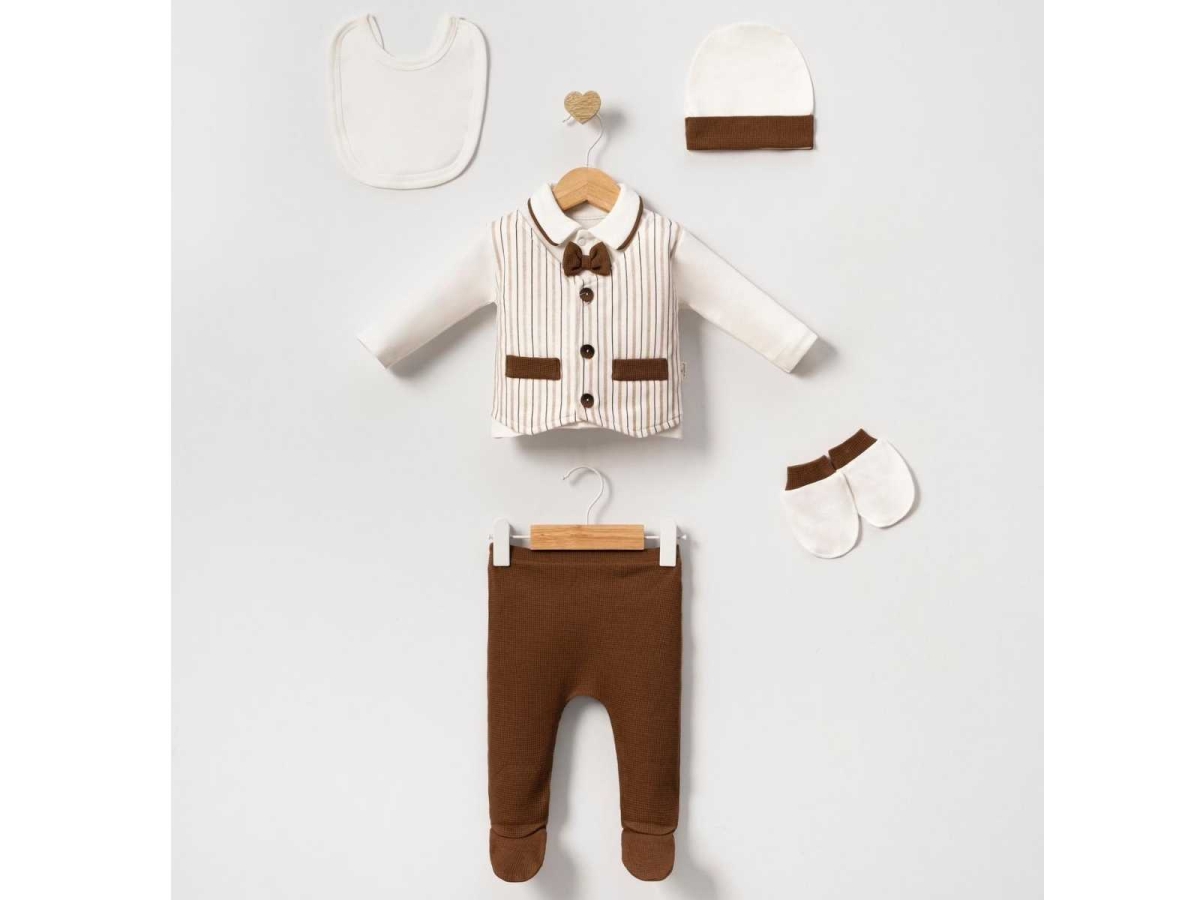 ERKEK 1/3 AY CEPLİ YELEKLİ 5Lİ SET