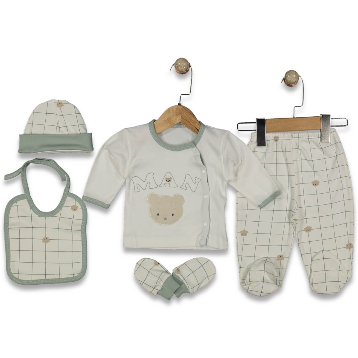 ERKEK 1/3 AY MAN SÜZİNE AYI KAFALI 5Lİ SET