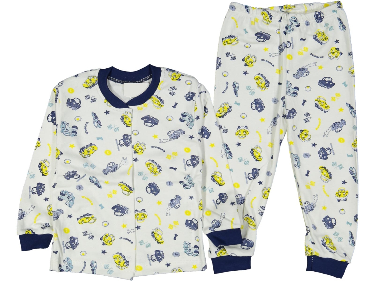 ERKEK 1/3  YAŞ ARABA BASKILI ÇITÇITLI PİJAMA TAKIM