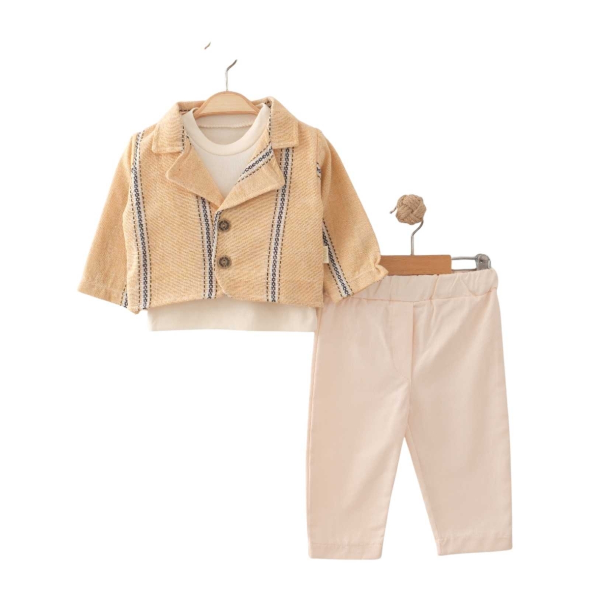 ERKEK 1/3 YAŞ ÇİZGİLİ CEKETLİ 3LÜ TM