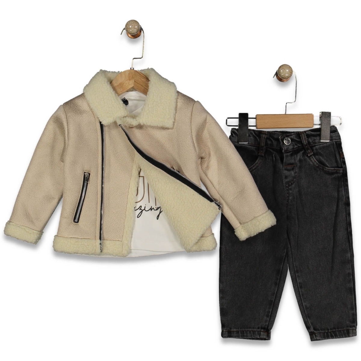 ERKEK 1/4 YAŞ DERİ FERMUARLI TAKIM