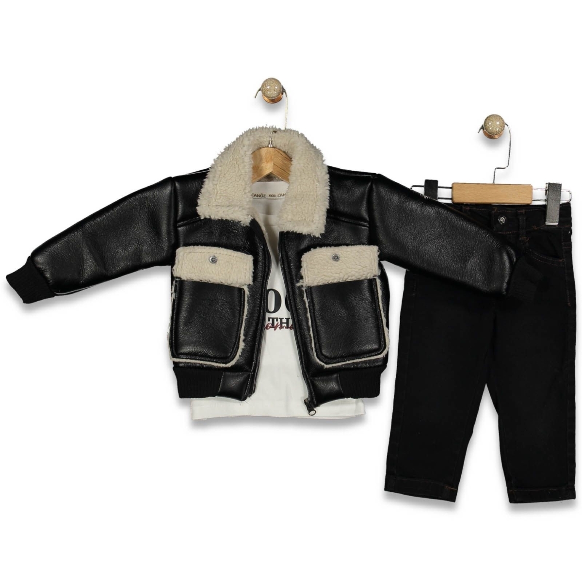 ERKEK 1/4 YAŞ DERİ KÜRK MONT 3 LÜ TAKIM